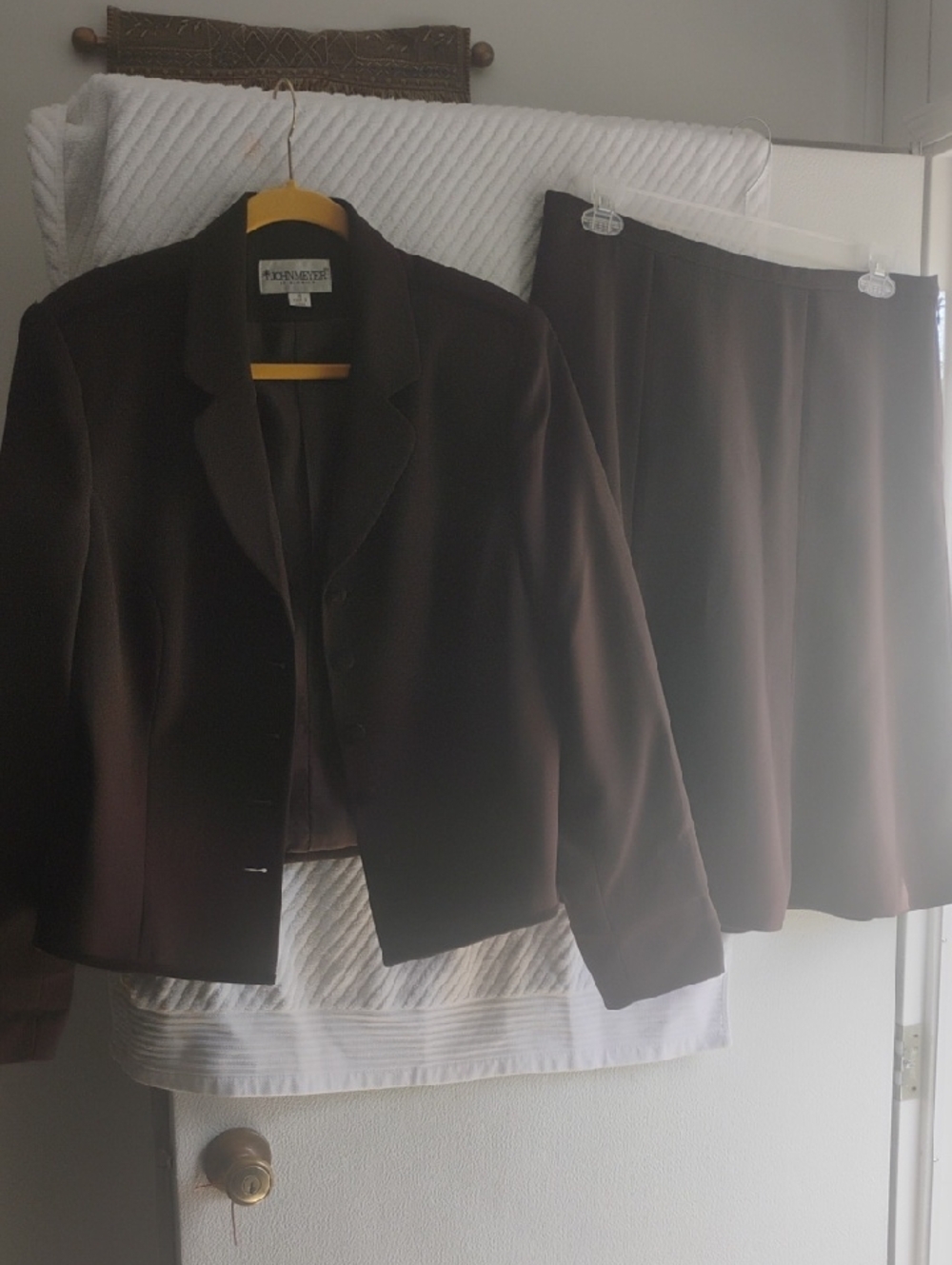 John Meyer Brown Midi Skirt Dress Ensemble